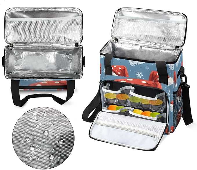 Christmas Hat Coffee Maker Carrying Bag Glitter Hat Travel Storage Bag Compatible with K-Mini or K-Mini Plus Single Serve Coffee Brewer Carrying Case with Multiple Pockets &amp Shoulder Strap