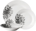 Premier Housewares 12-Piece Dinnerware Set White/Black