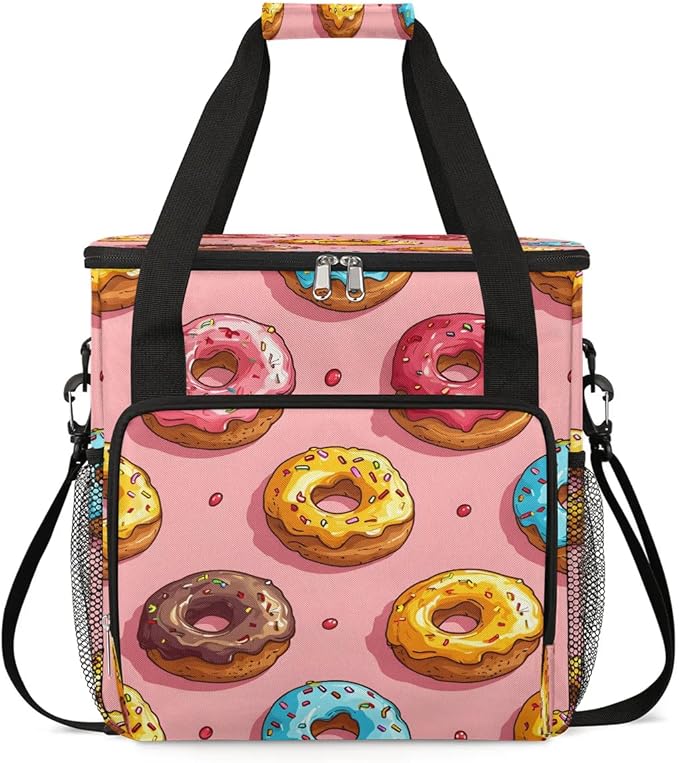 Sweet Chocolate Donuts Coffee Maker Carrying Bag for Keurig K-Mini or K-Mini Plus Storage Portable Coffee Maker Travel Bag