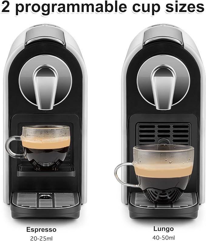 Espresso Pod Machine for Home Capsule Coffee Maker for NS Original Pods 20 Bar High Pressure Pump 22oz Removable Water Tank Adjustable Cup Tray 1350W