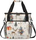 Christmas Festivals Coffee Maker Carrying Bag Oil Painting Tree Travel Storage Bag Compatible with K-Mini or K-Mini Plus Single Serve Coffee Brewer Carrying Case with Pockets &amp Shoulder Strap