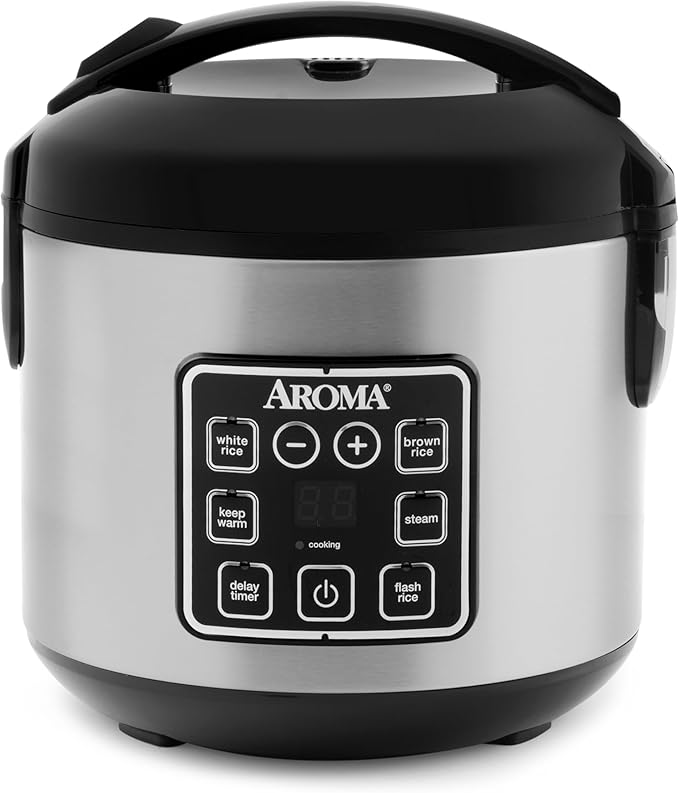AROMA Digital Rice Cooker 4-Cup (Uncooked) / 8-Cup (Cooked) Steamer Grain Cooker &amp ARC-954SBD Rice Cooker 4-Cup Uncooked 2.5 Quart Professional Version