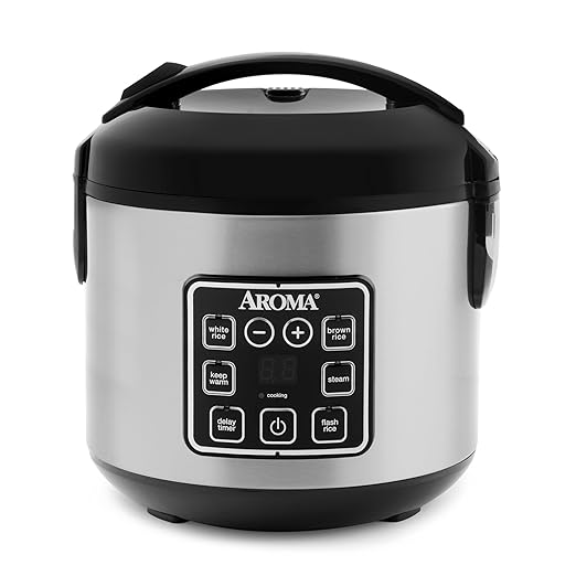 COMFEE' 6-in-1 Multi Cooker Bundle with AROMA 4-Cup Digital Rice Cooker Steamer and Food Cooker