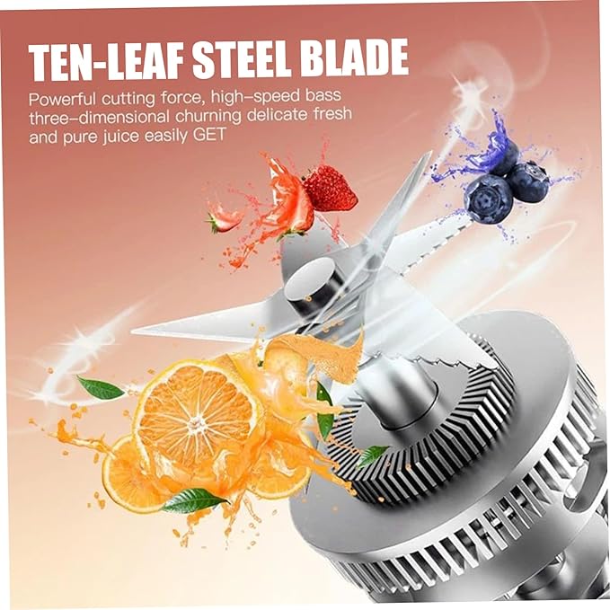 Blender Portable Juicer 1200ml 2-in-1 Portable Blender Cup with Digital Display USB Rechargeable Juicer with Ergonomic Grip for Shakes &amp Juice
