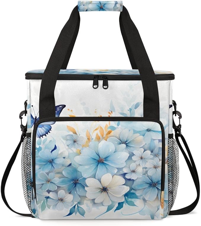 Dreamy Butterfly Coffee Maker Carrying Bag Mystic Butterfly Travel Storage Bag Compatible with K-Mini or K-Mini Plus Single Serve Coffee Brewer Carrying Case with Multiple Pockets &amp Shoulder Str