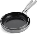 Blue Diamond HD Stainless Steel Clad Pro 8 &amp 11 Frypan Skillet Set Diamond Infused Healthy Ceramic Nonstick PFAS &amp PFOA-Free Induction Suitable Dishwasher Oven &amp Broiler Safe Durab