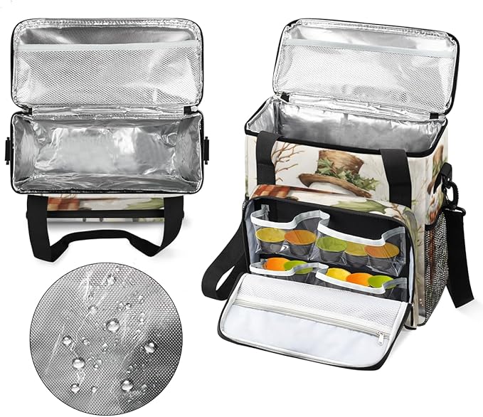 Christmas Snowman Coffee Maker Carrying Bag Retro Snowman Travel Storage Bag Compatible with K-Mini or K-Mini Plus Single Serve Coffee Brewer Carrying Case with Multiple Pockets &amp Shoulder Strap