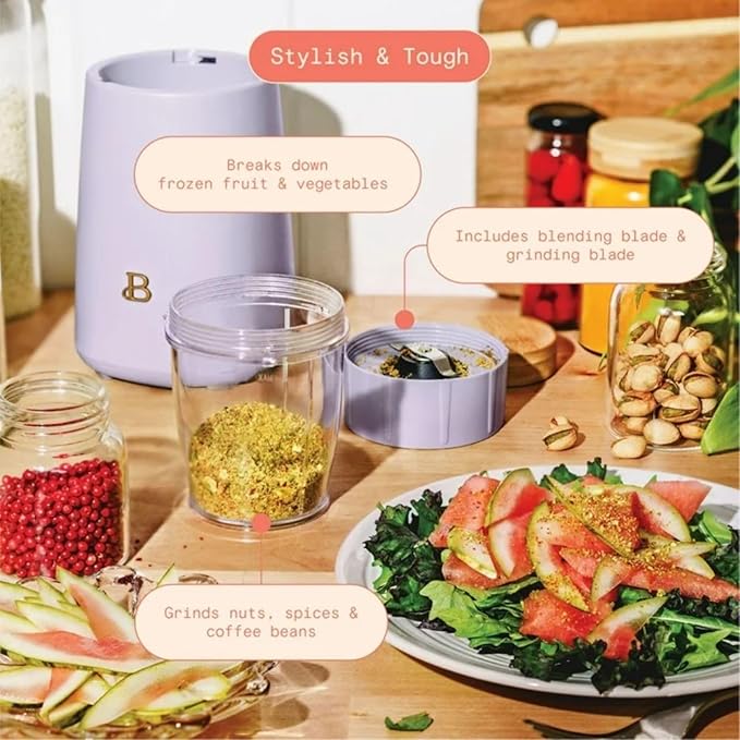 Personal Blender 240W with 12-Piece Set Portable Smoothie Maker with Travel Cups for Protein Shakes Juices and Smoothies (Lavender)