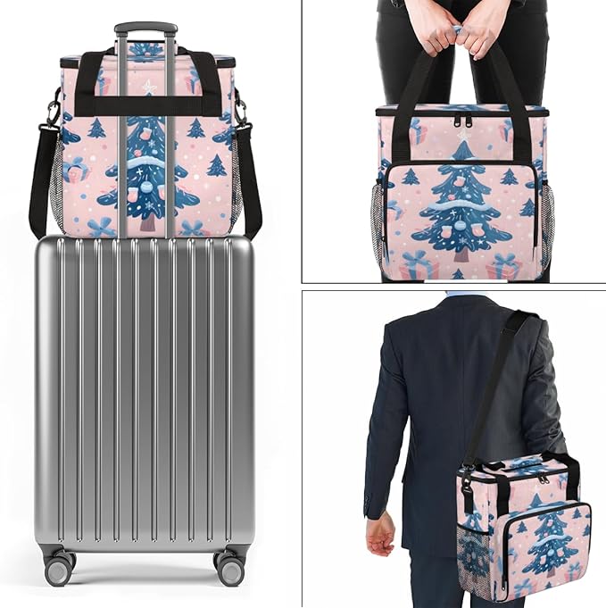 Cute Tree Coffee Maker Carrying Bag Christmas Gift Travel Storage Bag Compatible with K-Mini or K-Mini Plus Single Serve Coffee Brewer Carrying Case with Multiple Pockets &amp Shoulder Strap