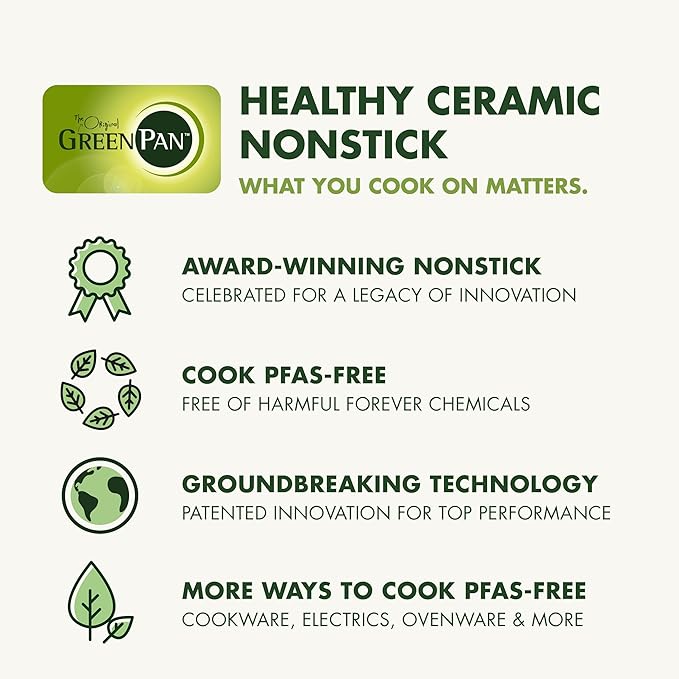 GreenPan Valencia Pro Ceramic Nonstick 22 Piece Cookware Set Hard Anodized PFAS-Free Pots &amp Pans Induction Ready Compatible on All Cooktops Dishwasher Safe Oven Safe to 600F Gray