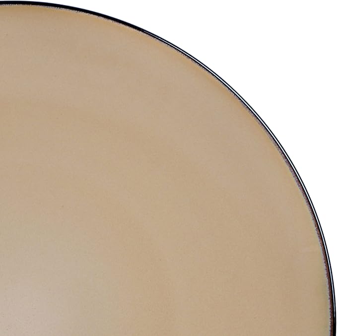 Gibson Elite Soho Lounge 16-Piece Round Reactive Glaze Stoneware Dinnerware Set Service for 4 – Taupe Plates and Bowls