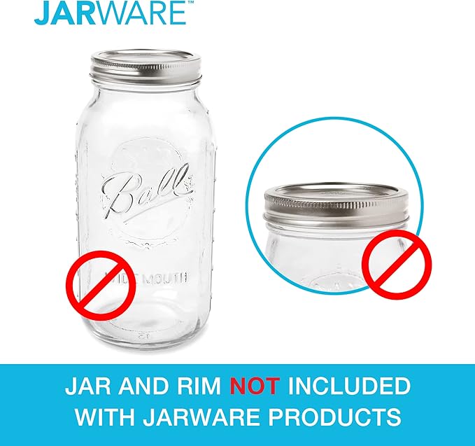 Jarware Tea Infuser Lid for Regular Mouth Mason Jars Green