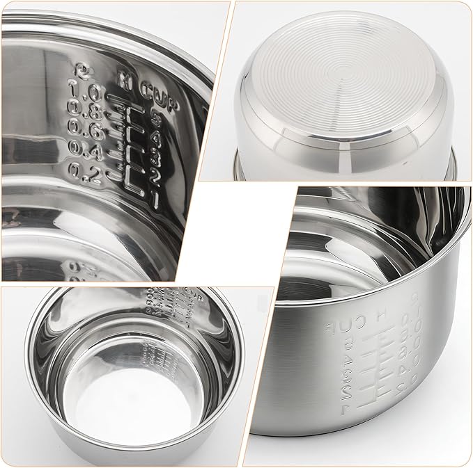 Stainless steel inner pot of rice cooker - compatible with aroma ARC-150SB ARC-5200SB rice cooker replacement pot.