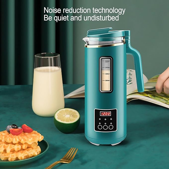 Mini Soy Milk Maker 600ml 110V Quiet Blender with 9 Functions Automatic No-Filter No Net Grinding Touch Control for 1-2 People Baby Food Juice Hot Drinks