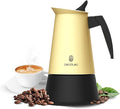 Cecotec Piccolina 600 Italian Coffee Maker Beige 300 ml 6 Coffee Cups Stainless Steel Suitable for All Surfaces Premium Filter Safety Valve Heat Resistant Handle Elegant Design