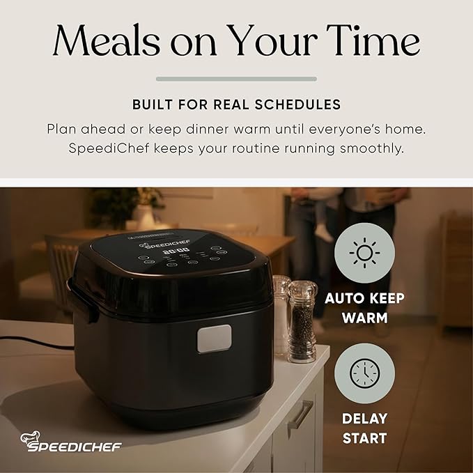 10-Cup Rice Cooker with Steamer Basket | Smart Rice Maker with Easy-to-Clean Nonstick Inner Pot | Delay Timer &amp Keep Warm Settings | Non-Toxic &amp BPA-Free | Ideal for Family Meals Black