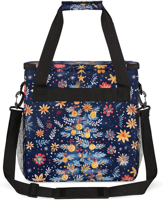 Dreamy Xmas Tree Coffee Maker Carrying Bag Portable Travel Storage Tote Bag Compatible with K-Mini or K-Mini Plus Single Serve Coffee Brewer Carrying Case with Multiple Pockets &amp Shoulder Strap