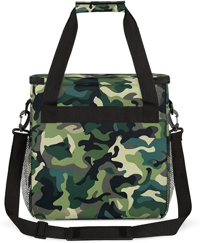Camouflage Color Coffee Maker Travel Bag for Keurig K-Mini/K-Mini Plus Insulated Waterproof Tote with Pockets for K-Cup Portable Single-Serve Brewer Case