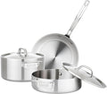 Viking 5-Ply Pots and Pans Set 5 Piece Stainless Steel Kitchen Cookware Silver