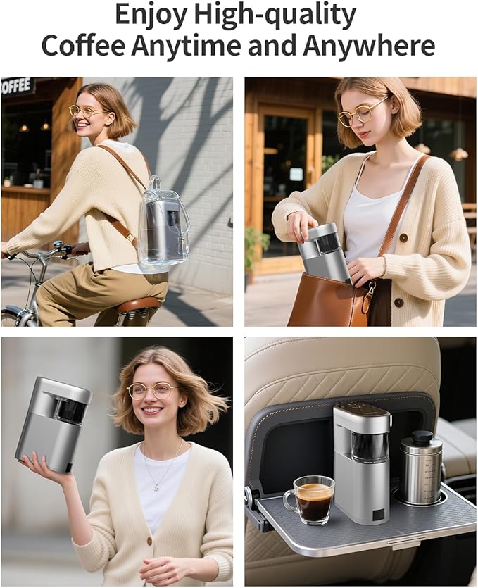 C1 Pro Compact Mini Espresso Machine with NS Capsule &amp Ground Coffee Rechargeable Portable Espresso Maker Electric Small Espresso Machine for Travel RV Car Camping Hiking Office Home with Rich C