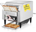 Commercial Conveyor Toaster 350 Slices/Hour Electric Stainless Heavy Duty Restaurant Toaster with Dual Heating Tube 7 Browning Levels for Bagel Restaurant Bakery Cafe Silver