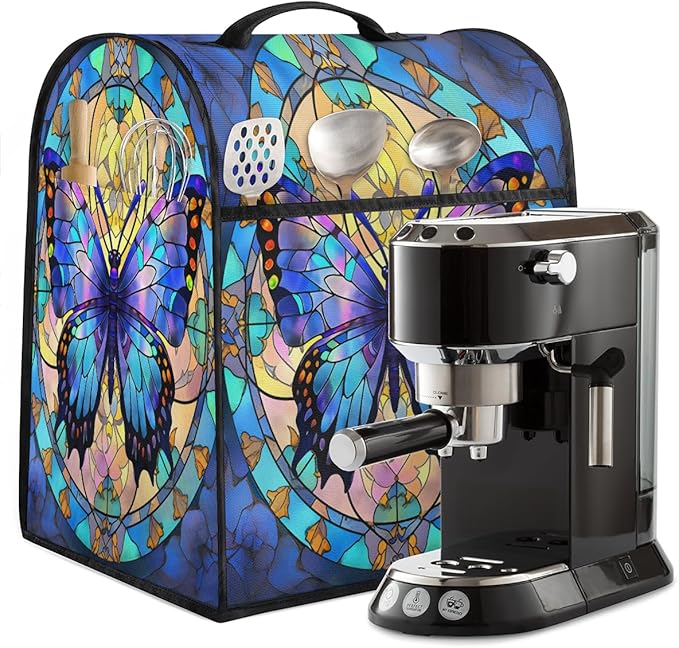 cfpolar Kitchen Aid Mixer Cover Compatible with 6-8 Quarts Butterfly Blue Flower Stand Mixer Cover Kitchen Aid Mixers Accessories Appliance Organizer Bag Dust Covers with Zipper Pocket