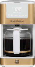 West Bend Timeless 12-Cup Programmable Coffee Maker with Brew Strength Selector for Hot and Iced Coffee Includes 1-4 Cup Brew Option and Permanent Filter