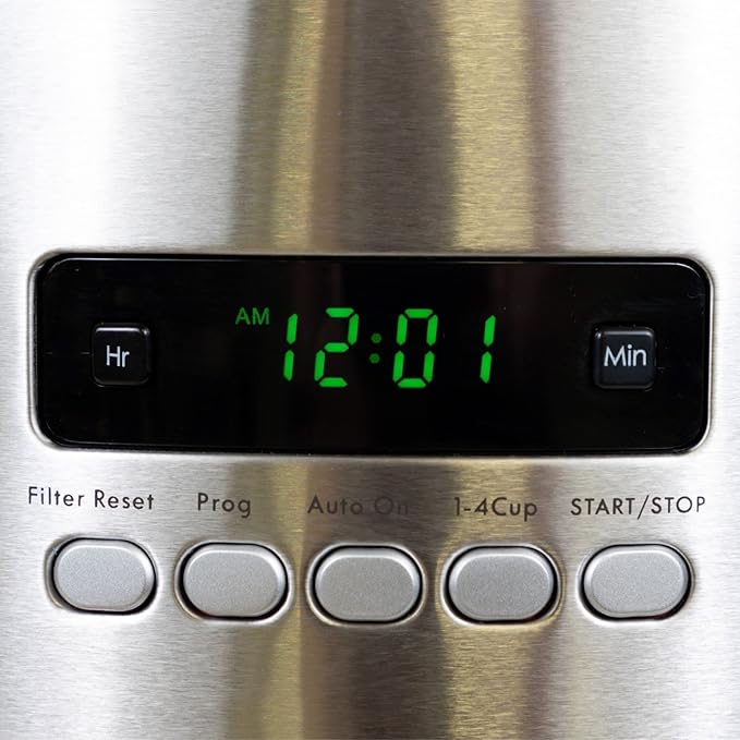 Kenmore Drip Coffee Maker - Programmable Cafe Machine With Glass Pot Regular &amp Bold Brew Auto Shut Off Large Water Reservoir Reusable Filter Kitchen Appliances For Cafeteria Barista 12 Cup Bl