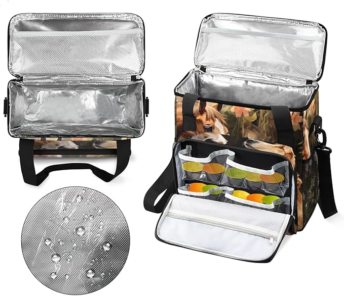 Horse Dog Coffee Maker Carrying Bag Portable Travel Storage Tote Bag Compatible with K-Mini or K-Mini Plus Single Serve Coffee Brewer Carrying Case with Multiple Pockets &amp Shoulder Strap
