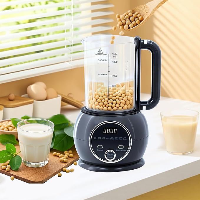 10 in 1 Nut Milk Maker Hot Blender51oz Homemade Soy AlmondOatPlant BasedBaby Food Maker 20 BladesAutomatic Soybean Machine with 24H Delay Start/Keep Warm8H/Boil Water&ampAuto Clean