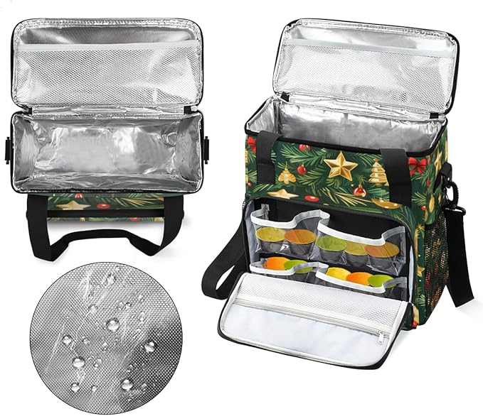 Christmas Festivals Coffee Maker Carrying Bag Magical Tree Travel Storage Bag Compatible with K-Mini or K-Mini Plus Single Serve Coffee Brewer Carrying Case with Multiple Pockets &amp Shoulder Stra