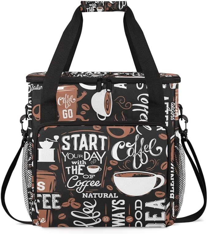 Coffee Maker Travel Bag Compatible with Keurig K-Mini K-Mini Plus or Other Accessories Portable Coffee Maker Case with Shoulder Strap for Travel(Bag Only)