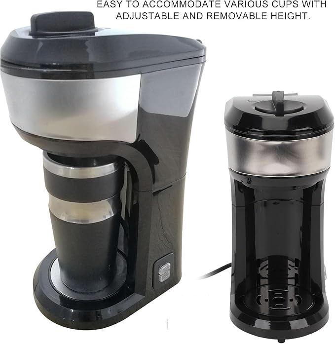 HEEPDD 2 in 1 Capsule Coffee Maker Stainless Steel Panel 800W Accurate Temperature Control Capsule Coffee Maker Personal Single Serve Drip Coffee Machine for Home Travel