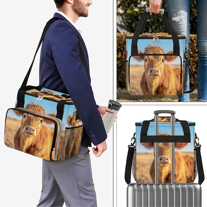 Alpine Cattle Grassland Coffee Maker Carring Bag Travel Carrying Storage Tote Bag Compatible with Keurig K-Mini or K-Mini Plus Portable Single Serve Coffee Brewer Case with Pockets for K-cup Pods