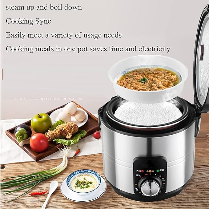 Rice Cooker Household Adjustable Temperature Rice Cooker Non-Stick Inner Pot Intelligent Insulation (5L) ()
