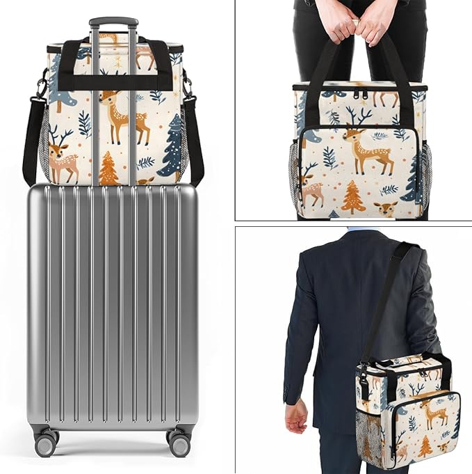 Cartoon Tree Coffee Maker Carrying Bag Retro Tree Travel Storage Bag Compatible with K-Mini or K-Mini Plus Single Serve Coffee Brewer Carrying Case with Multiple Pockets &amp Shoulder Strap