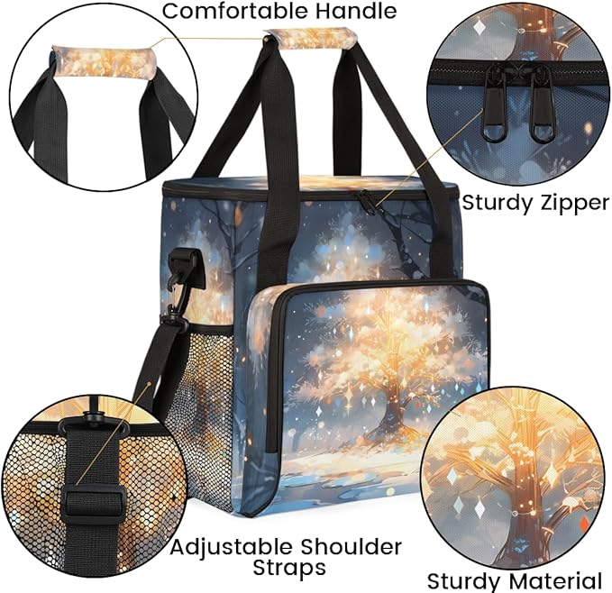 Christmas Tree Coffee Maker Carrying Bag Mystical Tree Travel Storage Bag Compatible with K-Mini or K-Mini Plus Single Serve Coffee Brewer Carrying Case with Multiple Pockets &amp Shoulder Strap