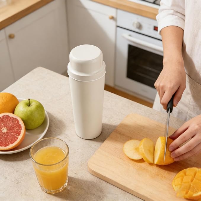 POCREATION Portable Blender 650ml Stainless Steel Personal Blender with 3000mAh Rechargeable Battery and 20 Leaf Cutter for Protein Shakes Travel Office Gym