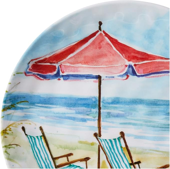 Ocean View 12 pc Melamine Dinnerware Set Service for 4