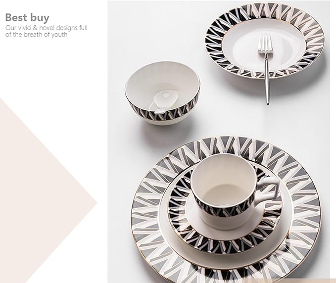 8-piece porcelain dinnerware set bone china dinnerware set dishes set for 2 dinnerware sets hotel banquet family gathering wedding dishwasher safe Gift for maternal grandmother