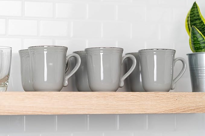 10 Strawberry Street Oxford Gray 24 Piece Dinnerware Set