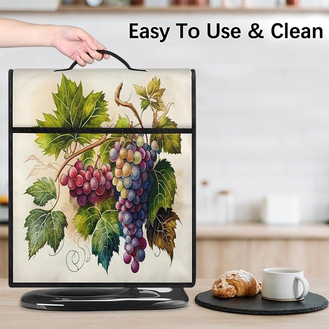 cfpolar Kitchen Aid Mixer Cover Compatible with 6-8 Quarts Painting Fruit Grape Stand Mixer Cover Kitchen Aid Mixers Accessories Appliance Organizer Bag Dust Covers with Zipper Pocket