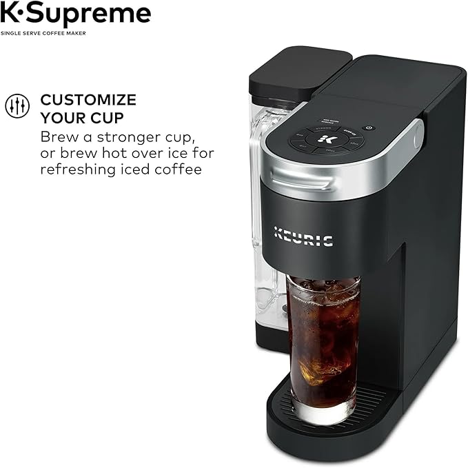 Keeurig KSupreme Single Serve KCup Pod Coffee Maker with MultiStream Technology Strong Brew and Over Ice 66 oz Dual‑Position Reservoir