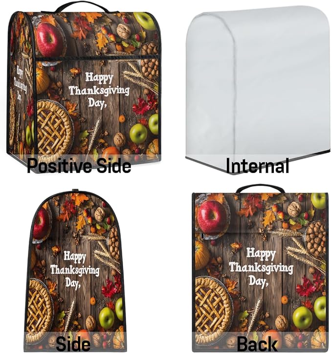 cfpolar Kitchen Aid Mixer Cover Compatible with 6-8 Quarts Thanksgiving Pumpkin Food Stand Mixer Cover Kitchen Aid Mixers Accessories Appliance Organizer Bag Dust Covers with Zipper Pocket