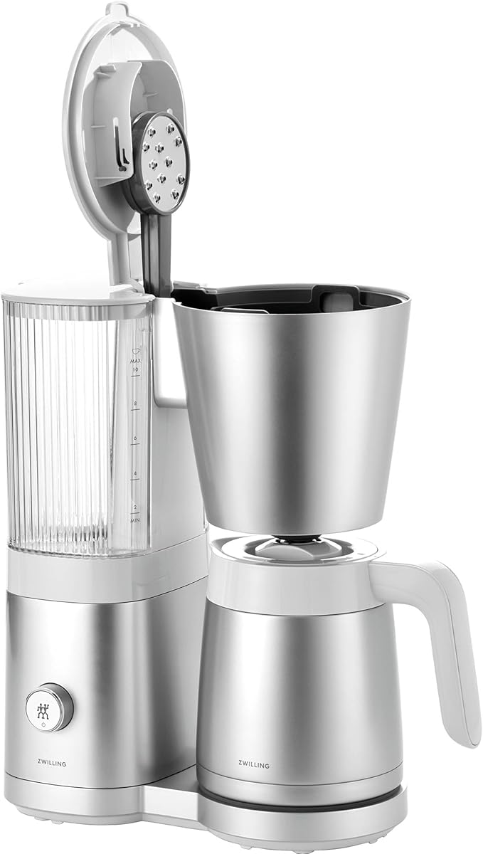 ZWILLING Enfinigy Drip Coffee Maker with Thermo Carafe 10 Cup Awarded the SCA Golden Cup Standard Silver