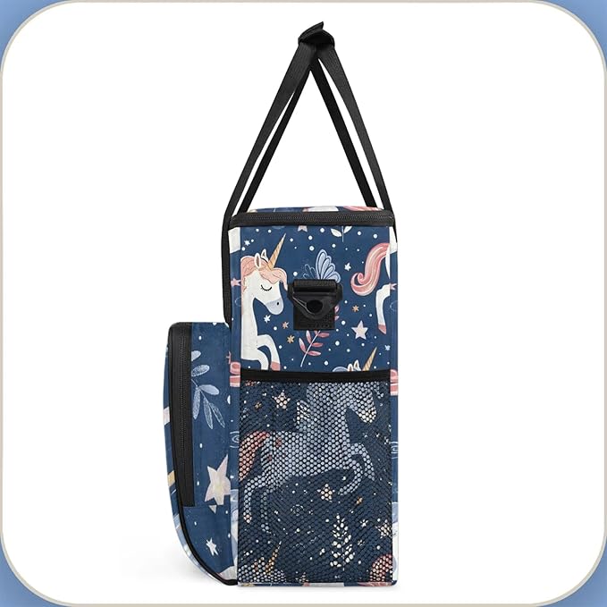 Unicorn Cute Funny Coffee Maker Carring Bag Large Insulated Storage Organizer Case Tote Bags with Shoulder Strap for Travel Work Picnic