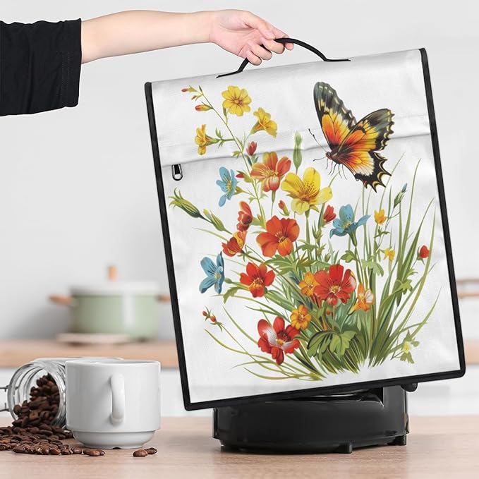cfpolar Kitchen Aid Mixer Cover Compatible with 6-8 Quarts Flower Butterfly Floral Animal Stand Mixer Cover Kitchen Aid Mixers Accessories Appliance Organizer Bag Dust Covers with Zipper Pocket
