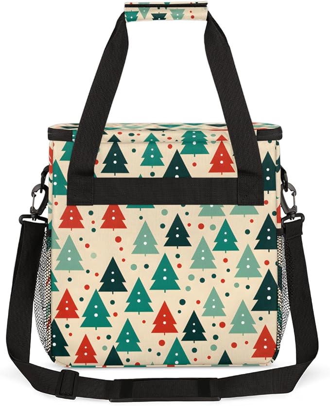 Cartoon Tree Coffee Maker Carrying Bag Xmas Tree Travel Storage Bag Compatible with K-Mini or K-Mini Plus Single Serve Coffee Brewer Carrying Case with Multiple Pockets &amp Shoulder Strap