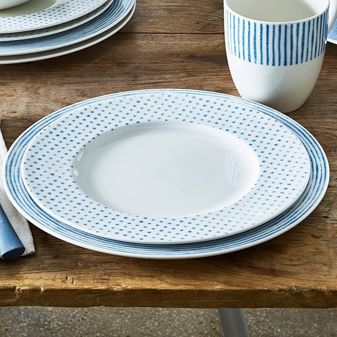 Noritake Blue Hammock 12-Piece Rim Dinnerware Set Service for 4