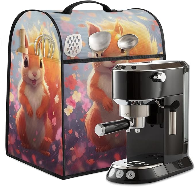 cfpolar Kitchen Aid Mixer Cover Compatible with 6-8 Quarts Cute Squirrel Flowers Stand Mixer Cover Kitchen Aid Mixers Accessories Appliance Organizer Bag Dust Covers with Zipper Pocket